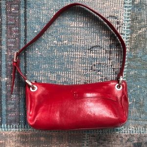 HOBO International baguette shoulder bag red leather Y2K